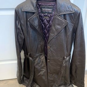 Wilsons brown leather coat - medium